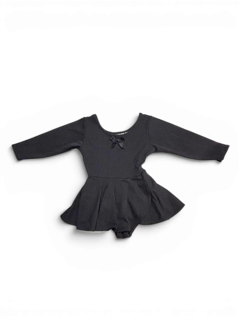 Jacques Moret Black Long-Sleeve Dance Skirt Leotard Dress Little Girls XS 4/5